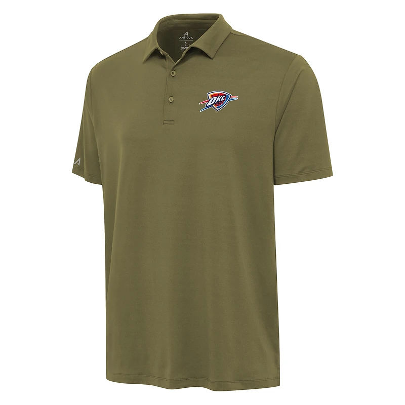 Men's Antigua Olive Oklahoma City Thunder Reprocess Polo