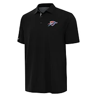 Men's Antigua Black/Gray Oklahoma City Thunder Era Polo