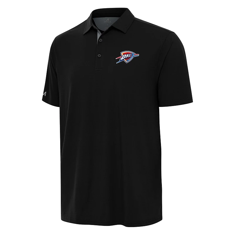 Men's Antigua Black/Gray Oklahoma City Thunder Era Polo