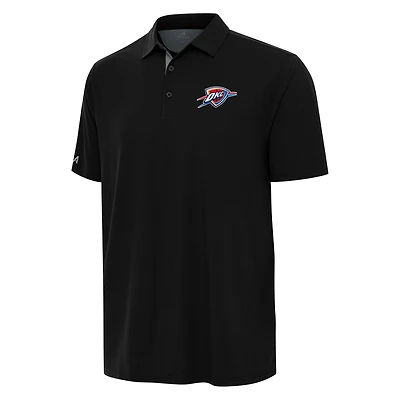 Men's Antigua Black/Gray Oklahoma City Thunder Era Polo
