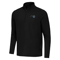 Men's Antigua Black Orlando Magic Intent Quarter-Zip Top