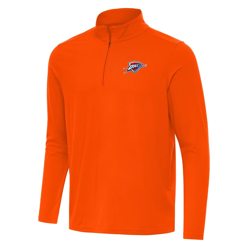 Men's Antigua Orange Oklahoma City Thunder Intent Quarter-Zip Top