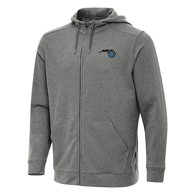 Men's Antigua Heather Charcoal Orlando Magic Effortless Full-Zip Hoodie Jacket
