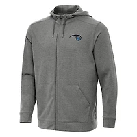 Men's Antigua Heather Charcoal Orlando Magic Effortless Full-Zip Hoodie Jacket