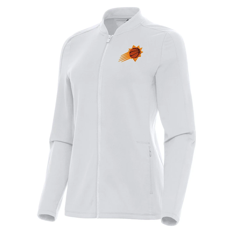 Women's Antigua White Phoenix Suns Continual Full-Zip Jacket
