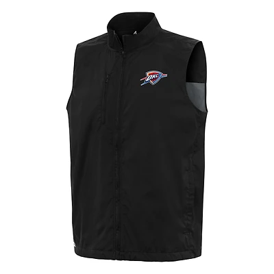 Men's Antigua  Black Oklahoma City Thunder Brisk Full-Zip Vest