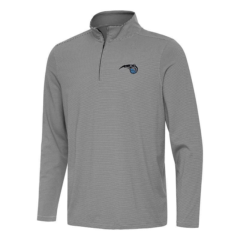 Men's Antigua  Black Orlando Magic Twine Quarter-Zip Top