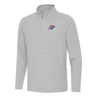 Men's Antigua  Gray Oklahoma City Thunder Twine Quarter-Zip Top