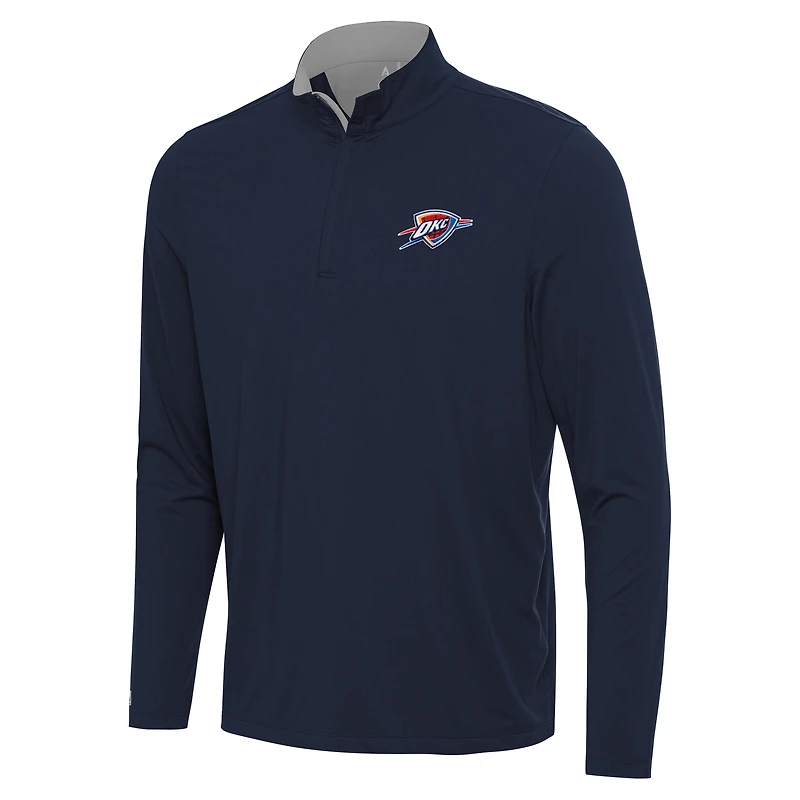 Men's Antigua Navy/ Oklahoma City Thunder Content Quarter-Zip Top
