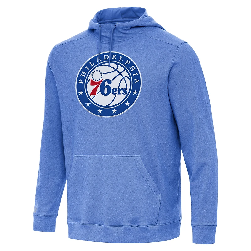 Men's Antigua Heather Royal Philadelphia 76ers Cloud Pullover Hoodie