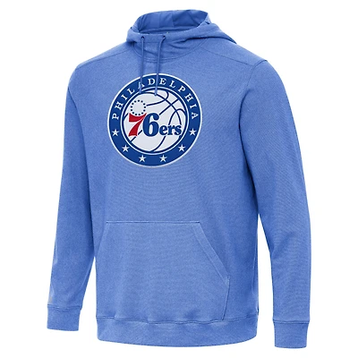 Men's Antigua Heather Royal Philadelphia 76ers Cloud Pullover Hoodie