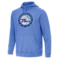 Men's Antigua Heather Royal Philadelphia 76ers Cloud Pullover Hoodie