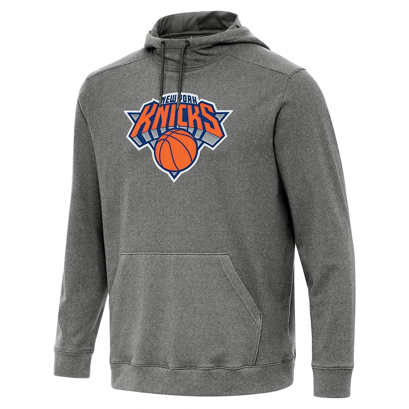 Men's Antigua Heather New York Knicks Cloud Pullover Hoodie