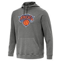 Men's Antigua Heather New York Knicks Cloud Pullover Hoodie