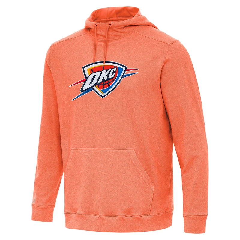 Men's Antigua Heather Orange Oklahoma City Thunder Cloud Pullover Hoodie