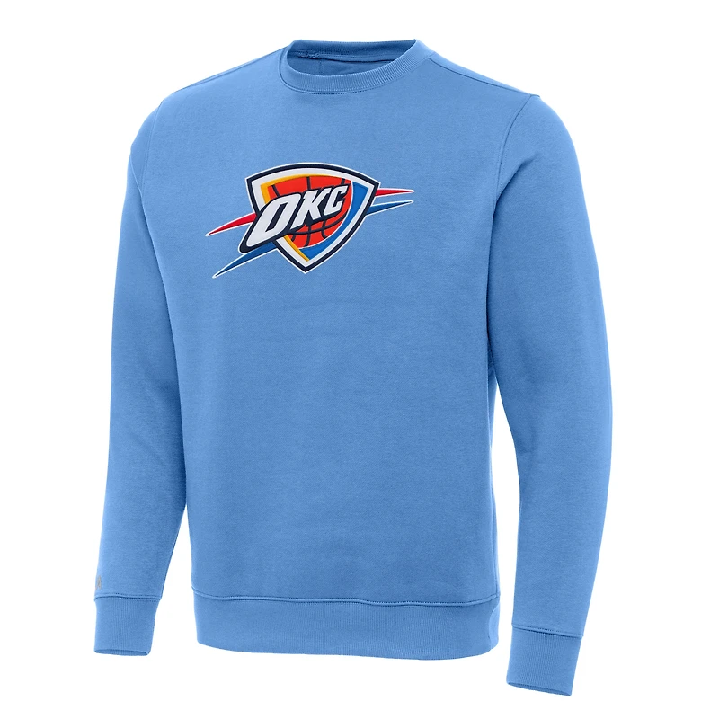 Men's Antigua Powder Blue Oklahoma City Thunder Victory Crewneck Pullover Sweatshirt