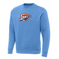 Men's Antigua Powder Blue Oklahoma City Thunder Victory Crewneck Pullover Sweatshirt