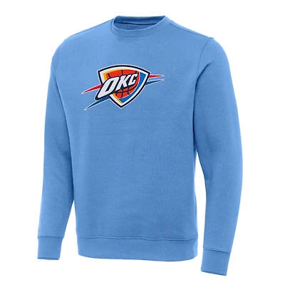Men's Antigua Powder Blue Oklahoma City Thunder Victory Crewneck Pullover Sweatshirt