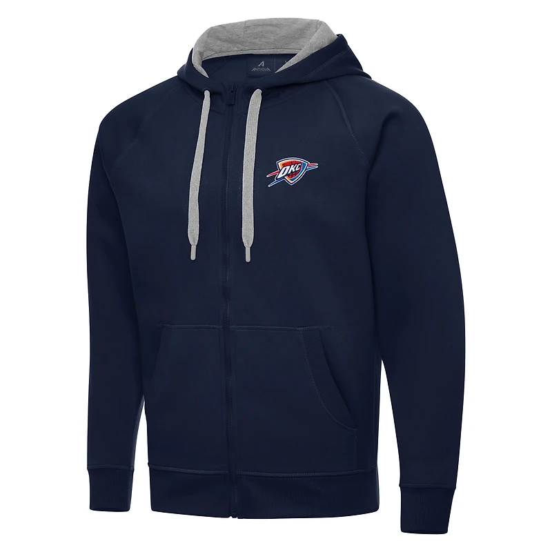 Men's Antigua Navy Oklahoma City Thunder Big & Tall Victory Full-Zip Hoodie Jacket