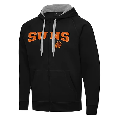 Men's Antigua Black Phoenix Suns Big & Tall Victory Full-Zip Hoodie Jacket