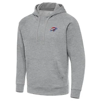 Men's Antigua Heather Gray Oklahoma City Thunder Big & Tall Victory Raglan Pullover Hoodie