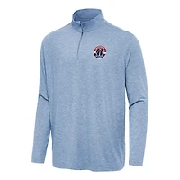 Men's Antigua  Heather Aqua Washington Wizards Hunk Quarter-Zip Top