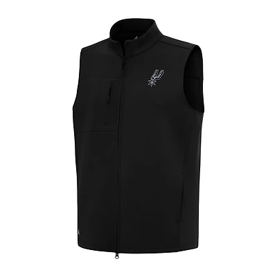 Men's Antigua Black San Antonio Spurs Demand Full-Zip Vest