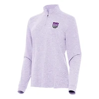 Women's Antigua  Lavender Sacramento Kings Mentor Quarter-Zip Mock Long Sleeve Top