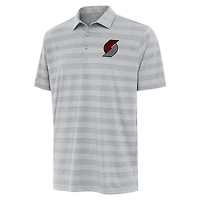 Men's Antigua Gray Portland Trail Blazers Tunnel Polo