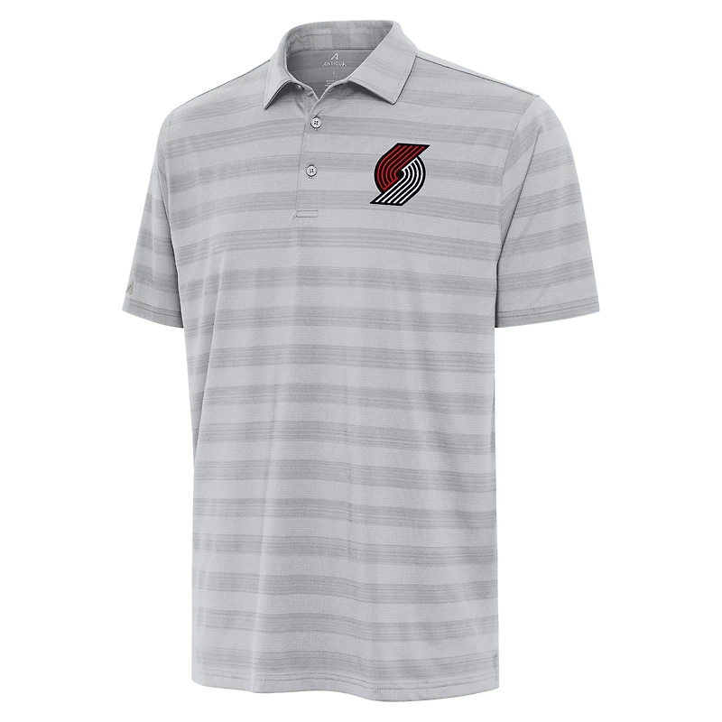 Men's Antigua Gray Portland Trail Blazers Tunnel Polo