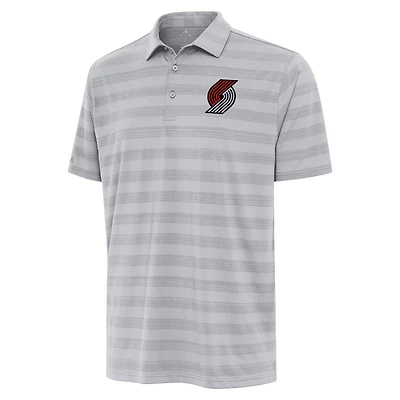 Men's Antigua Gray Portland Trail Blazers Tunnel Polo