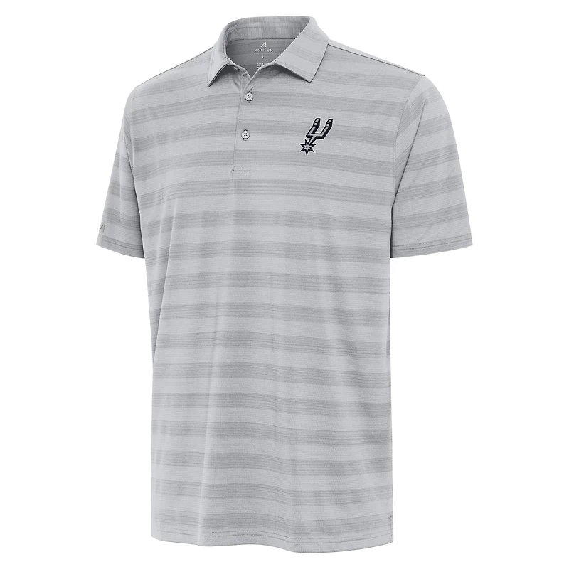 Men's Antigua Gray San Antonio Spurs Tunnel Polo