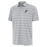 Men's Antigua Gray San Antonio Spurs Tunnel Polo