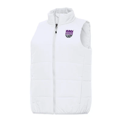 Women's Antigua White Sacramento Kings Experience Full-Zip Vest