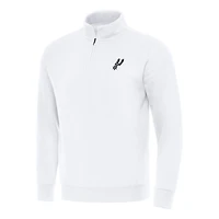 Men's Antigua  White San Antonio Spurs Victory Quarter-Zip Mock Sweatshirt