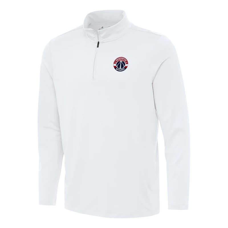 Men's Antigua White Washington Wizards Reprocess Quarter-Zip Top