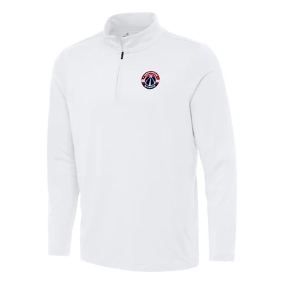 Men's Antigua White Washington Wizards Reprocess Quarter-Zip Top