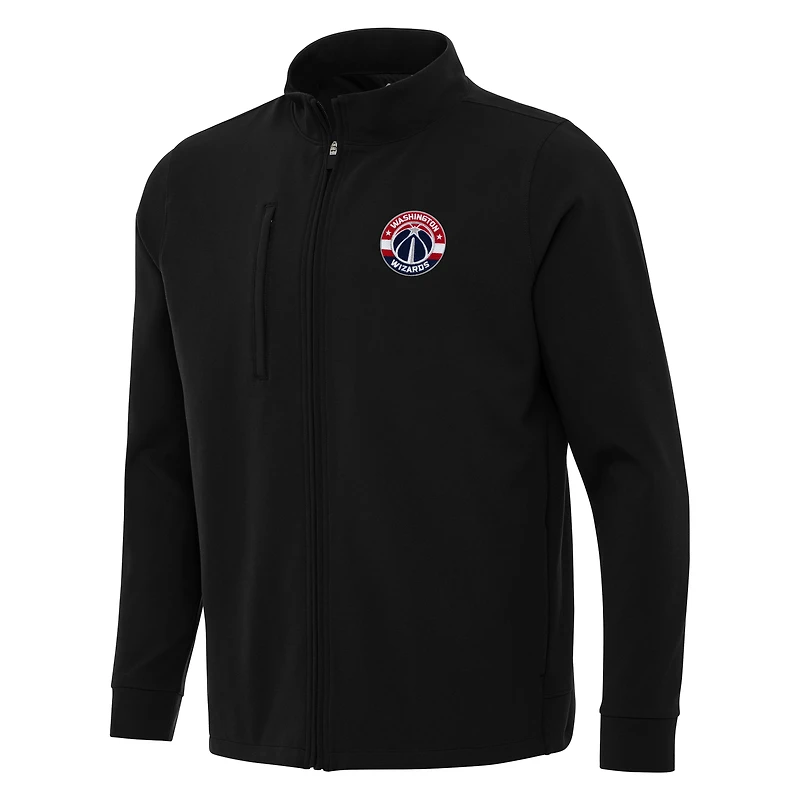 Men's Antigua Black Washington Wizards Regard Full-Zip Jacket