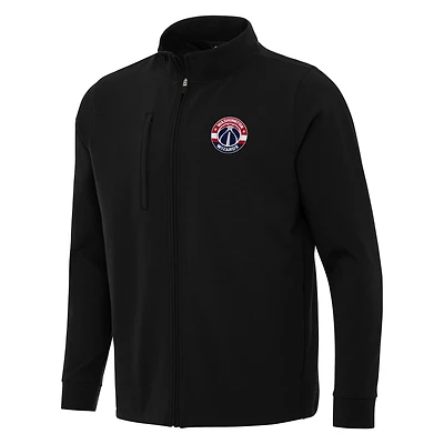 Men's Antigua Black Washington Wizards Regard Full-Zip Jacket