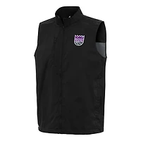 Men's Antigua  Black Sacramento Kings Brisk Full-Zip Vest