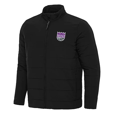 Men's Antigua Black Sacramento Kings Swelter Full-Zip Puffer Jacket