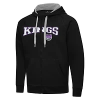 Men's Antigua Black Sacramento Kings Big & Tall Victory Full-Zip Hoodie Jacket