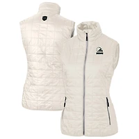 Women's Cutter & Buck  Oatmeal Cleveland Browns Rainier PrimaLoft® Eco Insulated Full-Zip Puffer Vest