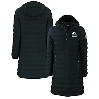 Women's Cutter & Buck  Black Cleveland Browns Mission Ridge Repreve Eco Insulated Full-Zip Hoodie Long Puffer Jacket