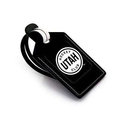 Black Utah Mammoth Personalized Leather Luggage Tag