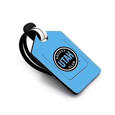 Teal Utah Mammoth Personalized Leather Luggage Tag