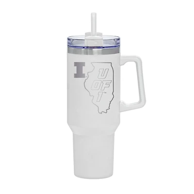 White Illinois Fighting Illini 40oz. Rocky My State Tumbler