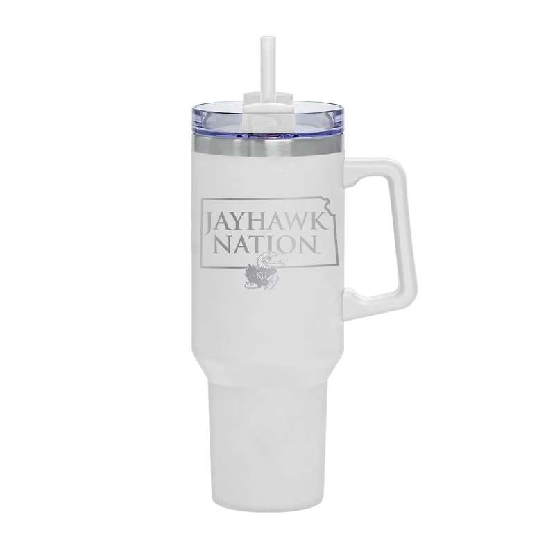 White Kansas Jayhawks 40oz. Rocky My State Tumbler