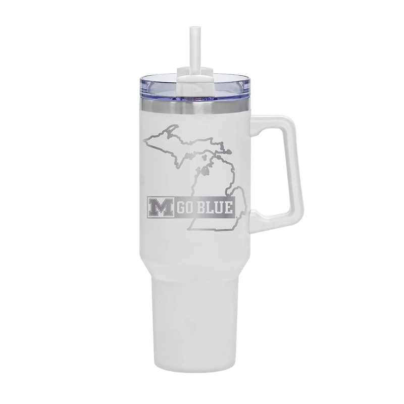 White Michigan Wolverines 40oz. Rocky My State Tumbler