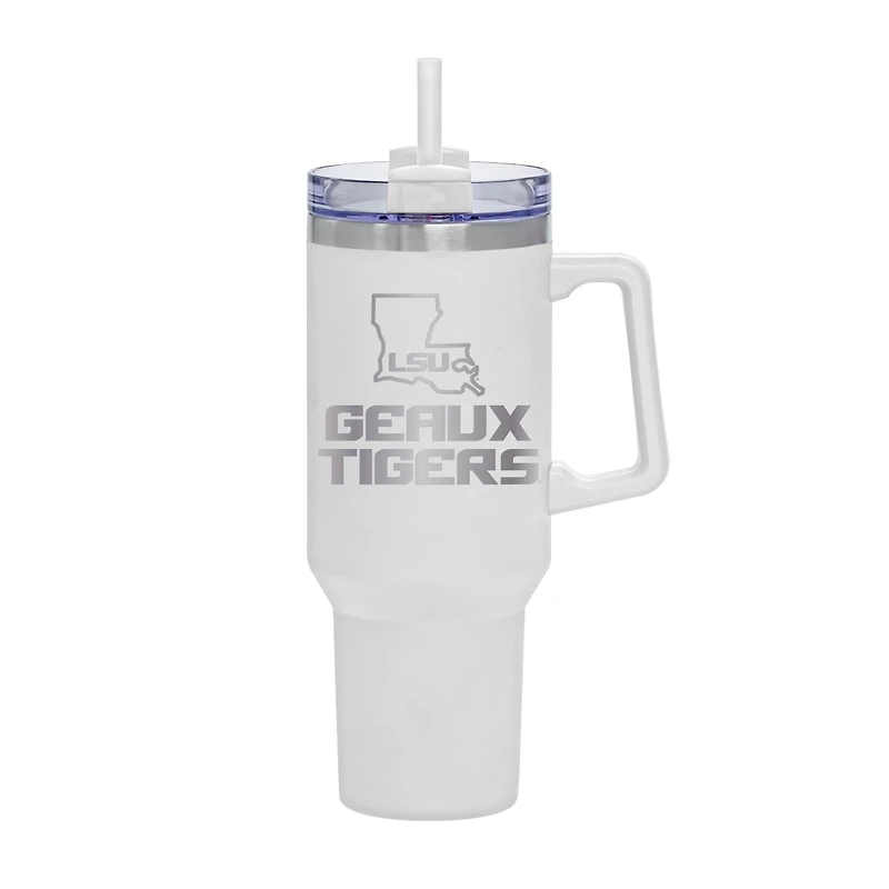 White LSU Tigers 40oz. Rocky My State Tumbler